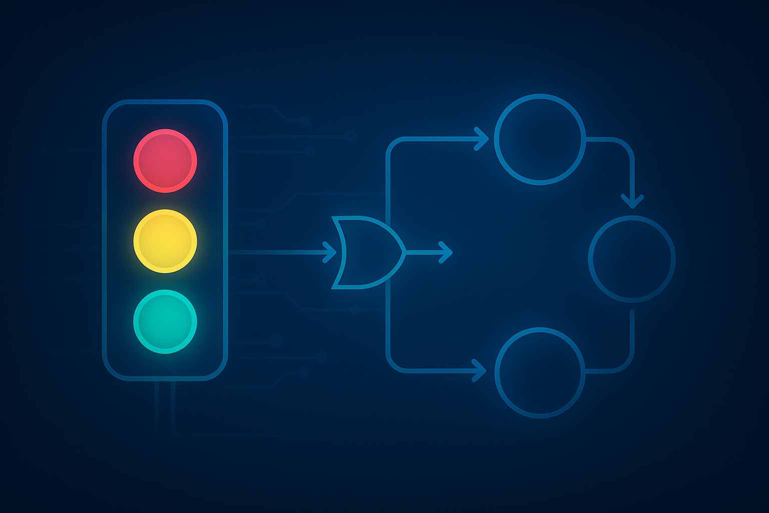 Thumbnail — Traffic Lights FSM (Proteus)